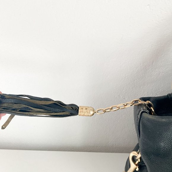 Cole Haan Oversized Black Pebble Leather Hobo Shoulder Bag w Adjustable Strap - Picture 7 of 16